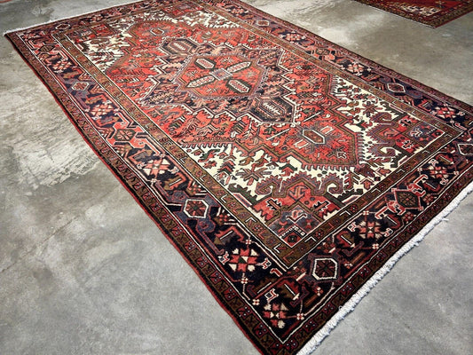 6'7" x 10'4" One-of-a-kind 100% Wool Pile Herize Area Rug - Handamade Carpet