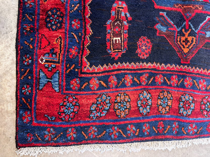 4'7" x 9'9'' Hand-Knotted 100% Lamb Wool Bidjare Area Rug