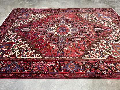 7'3"x9'9" Hand-Knotted 100% Wool Herize Carpet - Area Rug