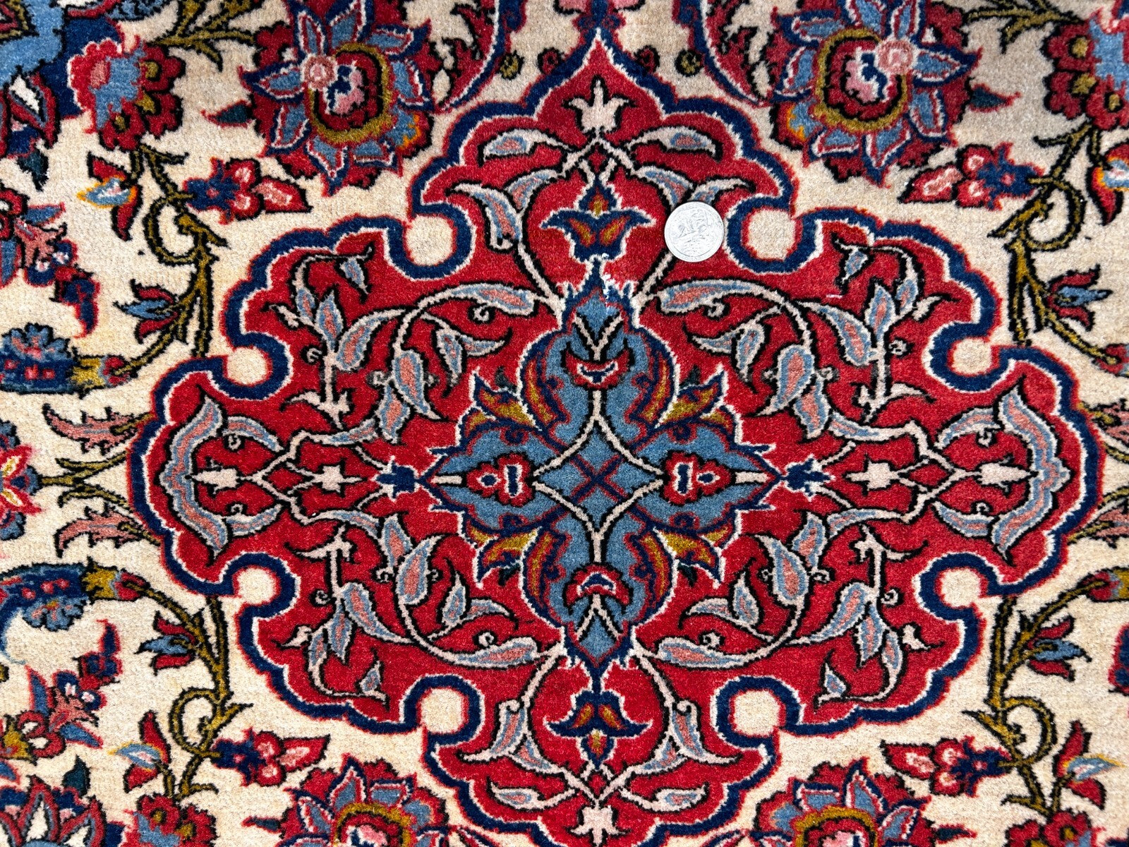 4'10"x6'7" Collector Antique Very Fine Hand-Knotted 100% Wool Isfahane Rug