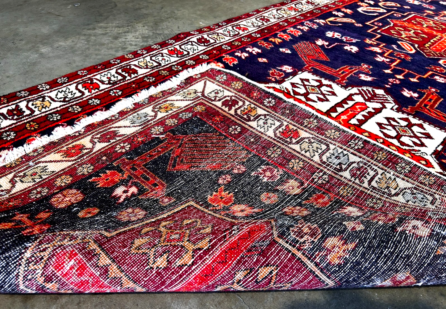 3'7" x 10'7'' Hand-Knotted 100% Lamb Wool Pile Goravane Area Rug