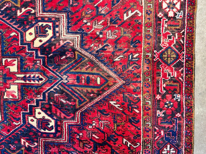 7'9"x11'2" Hand-Knotted 100% Wool Pile Herize Rug