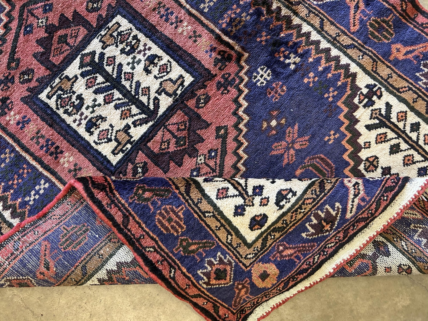 3'4"x5' Hand-Knotted 100% Wool Pile Herize Area Rug - Carpet