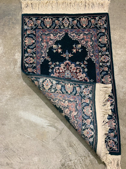 2'x3' Hand-Knotted Wool Oriental Rug - Area Carpet
