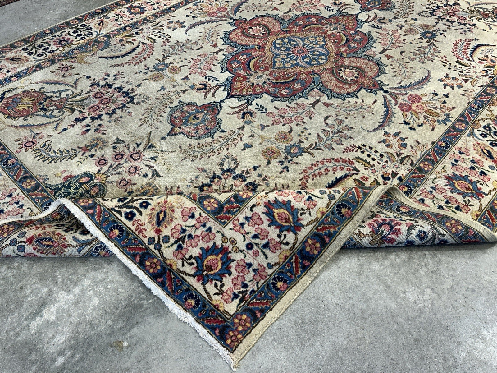 7’8”x10’8” Antique Hand-Knotted 100% Wool Pile Tabrize Area Rug - Carpet