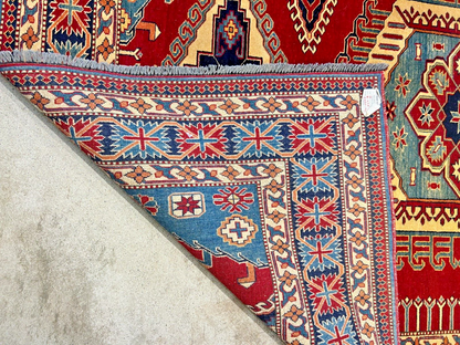 6'3"x7'10" Hand-Knotted 100% Wool Carpet - Fine Kazak Area Rug