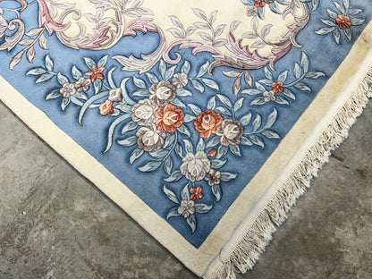 8'2" x 11'2" Hand-Knotted 100% Wool Carpet - Chinese Aubusson Area Rug