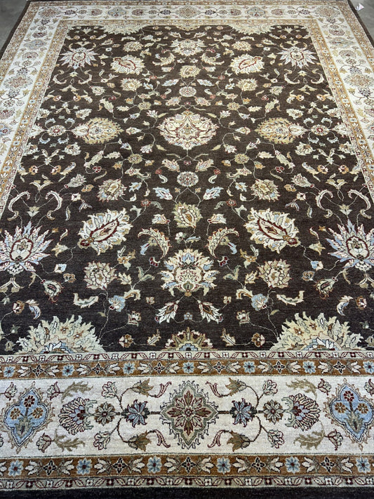 9'x11'10" Hand-Knotted 100% Wool Pile Pishawar Rug