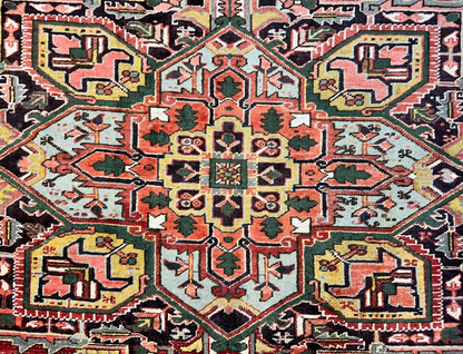 9'7"x12'8" Hand-Knotted 100% Lamb Wool Herize Carpet - Area Rug