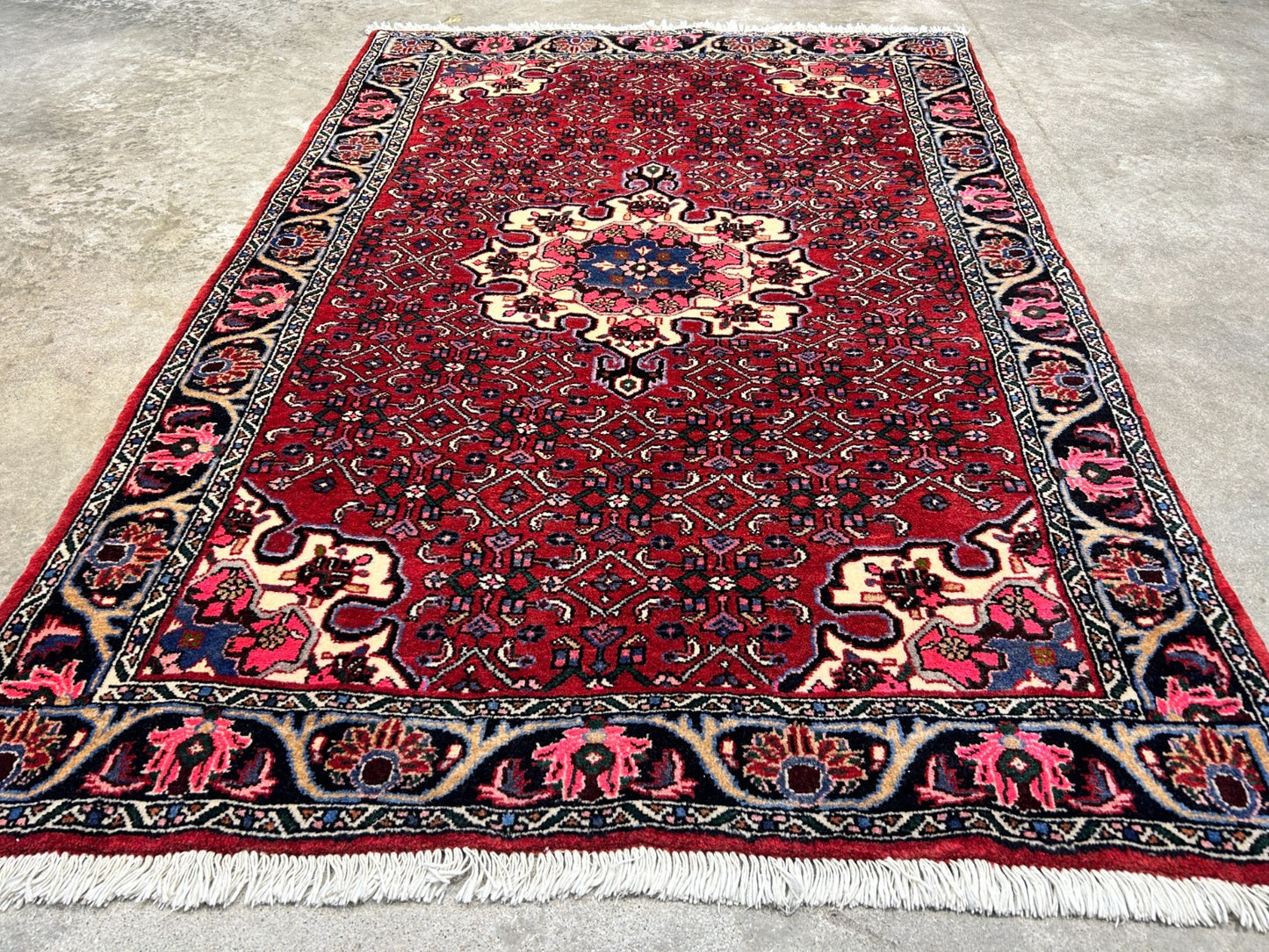 3'7"x5'3" Hand-Knotted 100% Wool Pile Persiane Tribal Bijare Rug