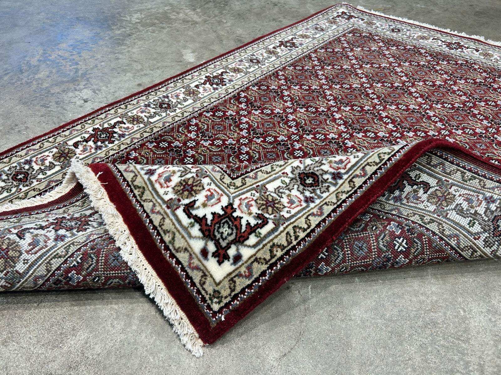 3'2"x5' Hand-Knotted Wool & Silk Tabrize Mahi Rug - Area Carpet