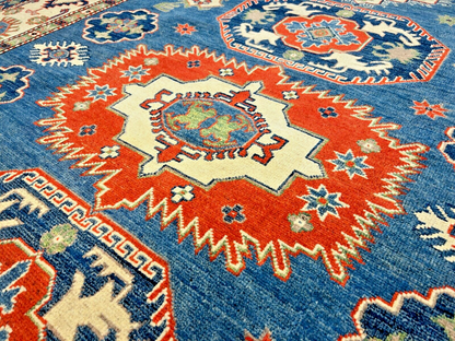 6'x8'8" Hand-Knotted 100% Wool Carpet - Fine Kazak Area Rug