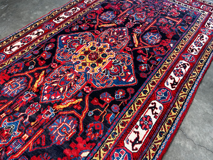 5'0" x 9'5'' Hand-Knotted 100% Lamb Wool Pile Nahavande Area Rug