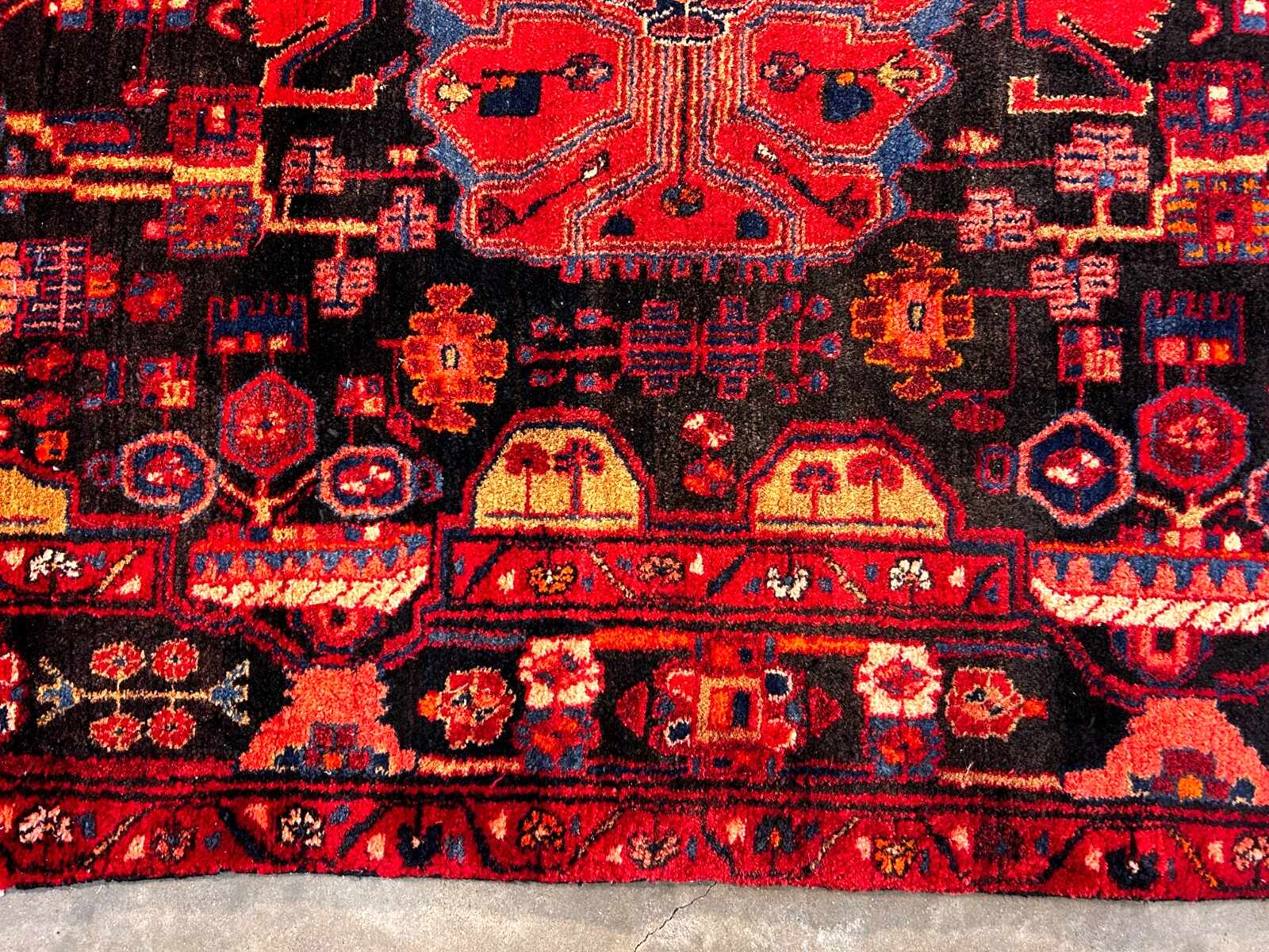 5'0" x 9'6" Hand-Knotted 100% Wool Pile Nahavande Area Rug - Carpet