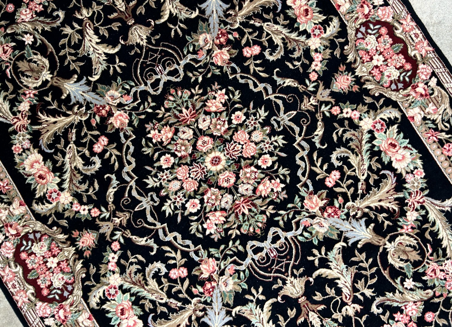 5'6"x8'6'' Hand-Knotted 100% Wool Pile Sino-Persiane Area Rug - Area Carpet