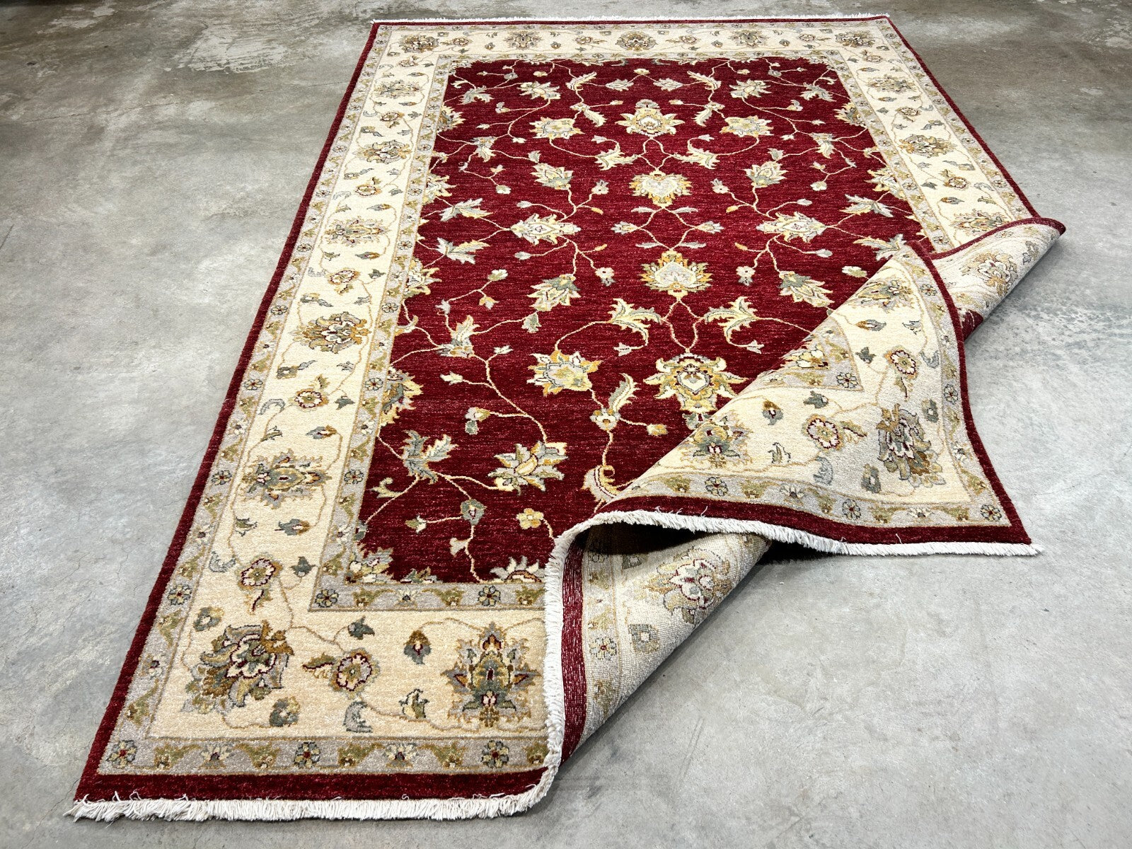 6'7"x9'9" Hand-Knotted 100% Wool Pile Indian Agra Carpet - Area Rug