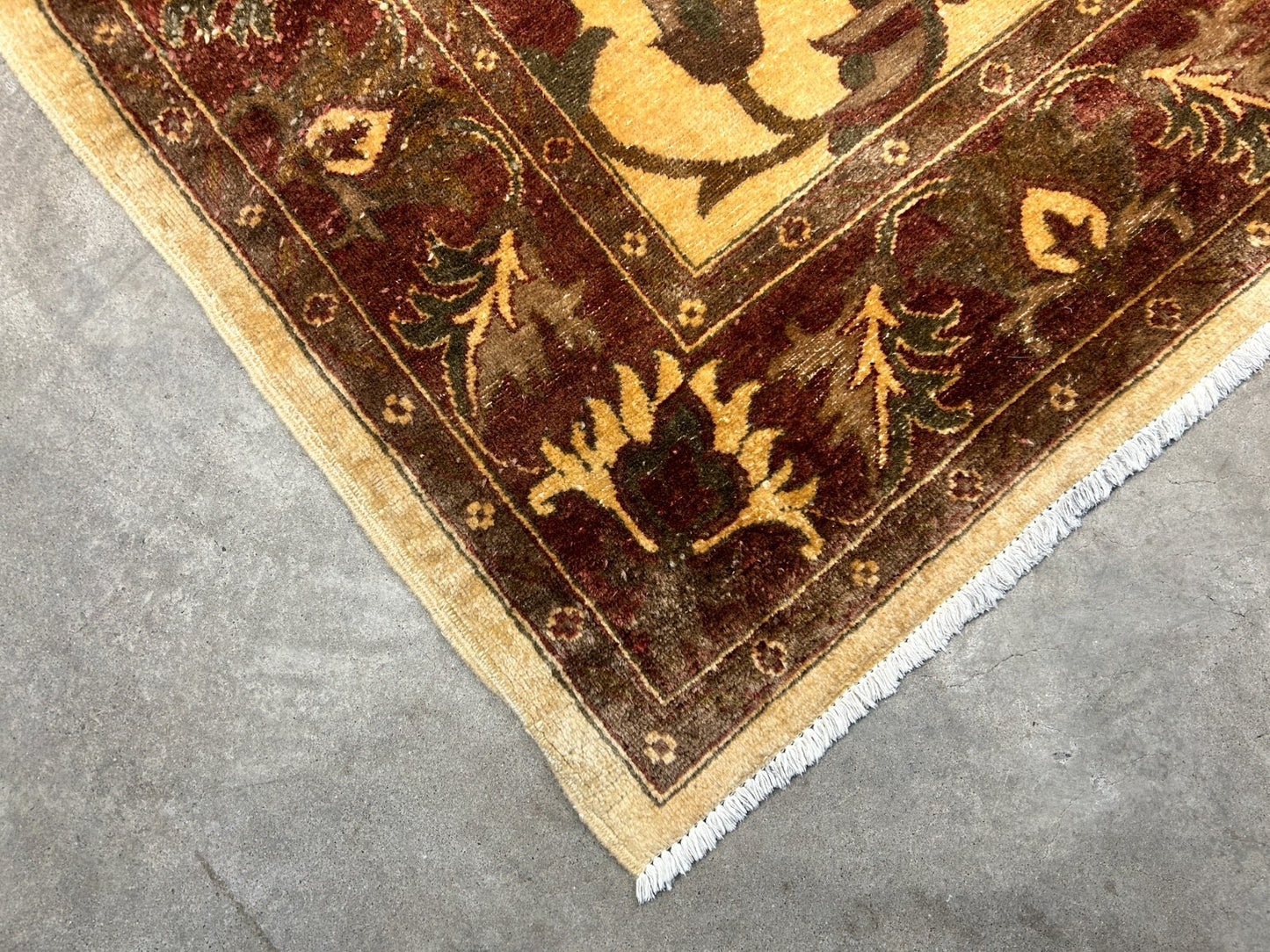 6'6"x9'6'' Hand-Knotted Indian Wool Pile Handmade Area Rug - Carpet