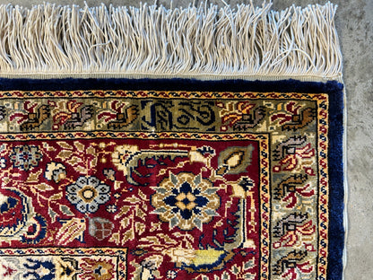 3'x4'5" Exquisite Fine Hand-Knotted 100% Silk Hereke Area Rug