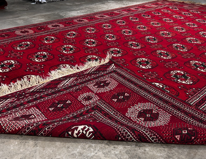7'6" x 11'5'' Hand-Knotted 100% Wool Pile Turkamane Area Rug - Carpet