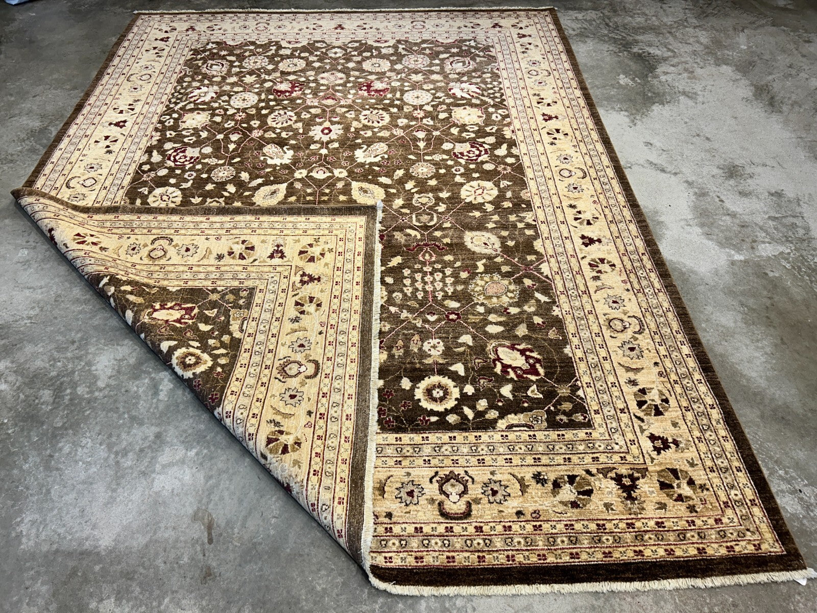 9'3"x12' Hand-Knotted 100% Wool Pile Agra Design Carpet - Area Rug