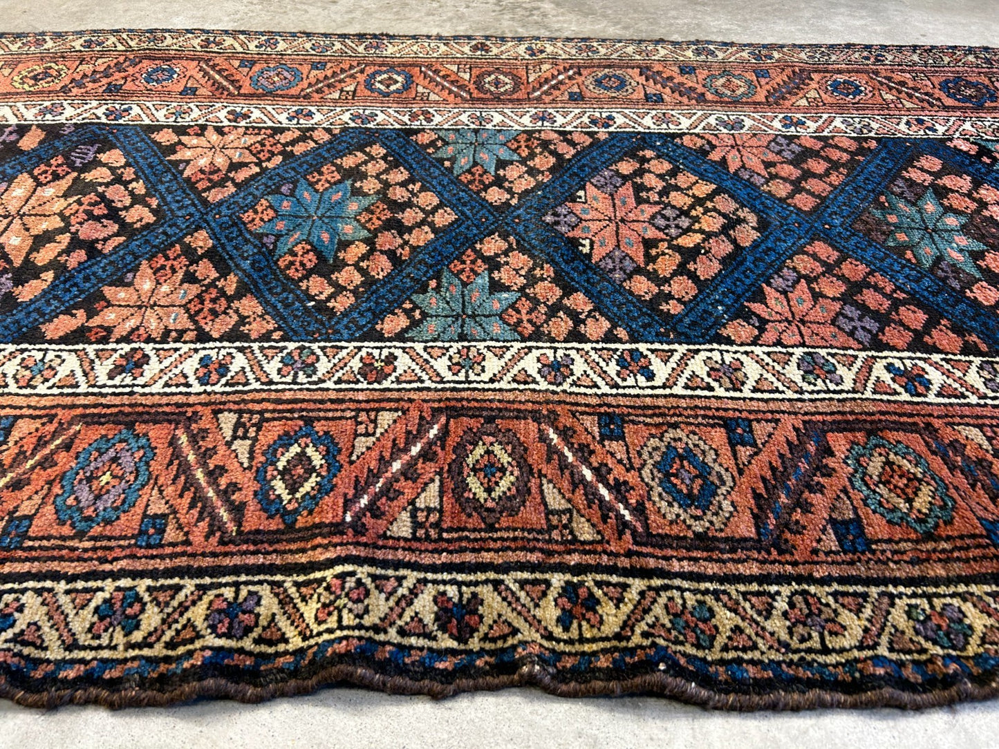 3'4"x6'6" Antique Hand-Knotted 100% Wool Pile Kordish Area Rug - Carpet