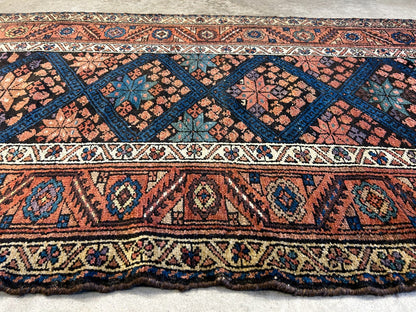 3'4"x6'6" Antique Hand-Knotted 100% Wool Pile Kordish Area Rug - Carpet