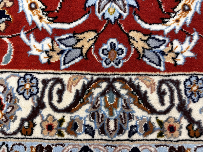 8'8"x11'9" Extra Fine Hand-Knotted Wool & Silk Isfahane Rug