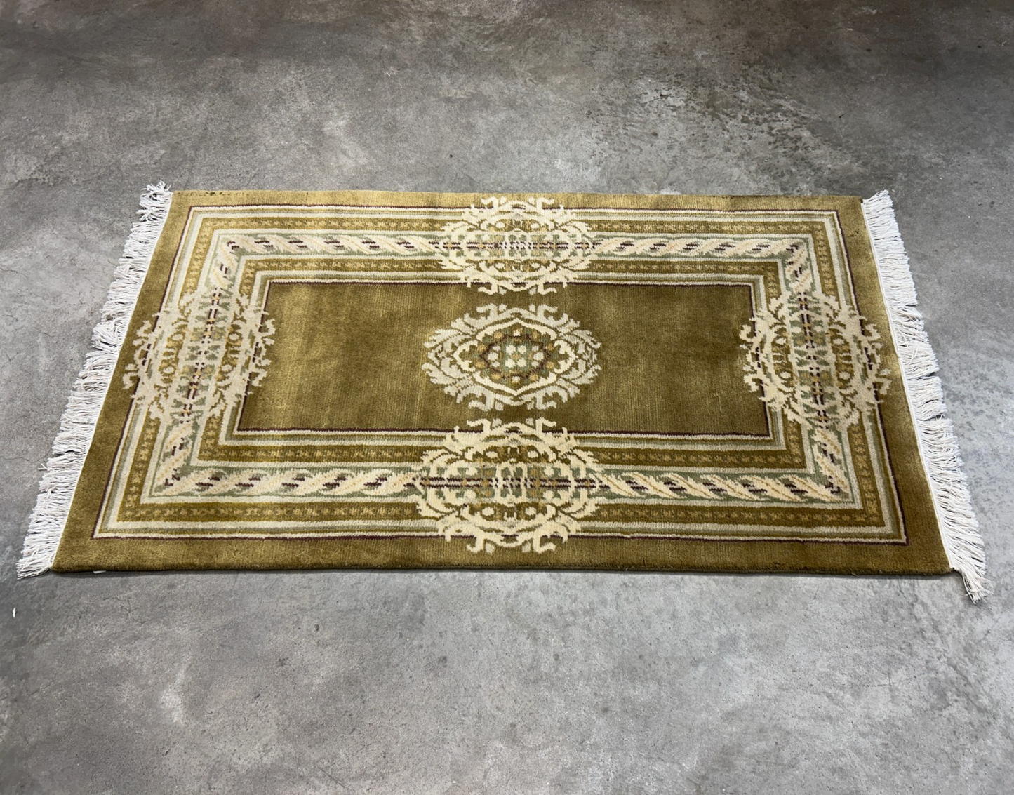 2'11"x5'1" Hand-Knotted 100% Wool Pile Oriental Area Rug - Carpet