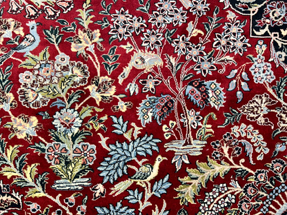 9'1"x12'4" Hand-Knotted 100% Wool Pile Oriental Rug