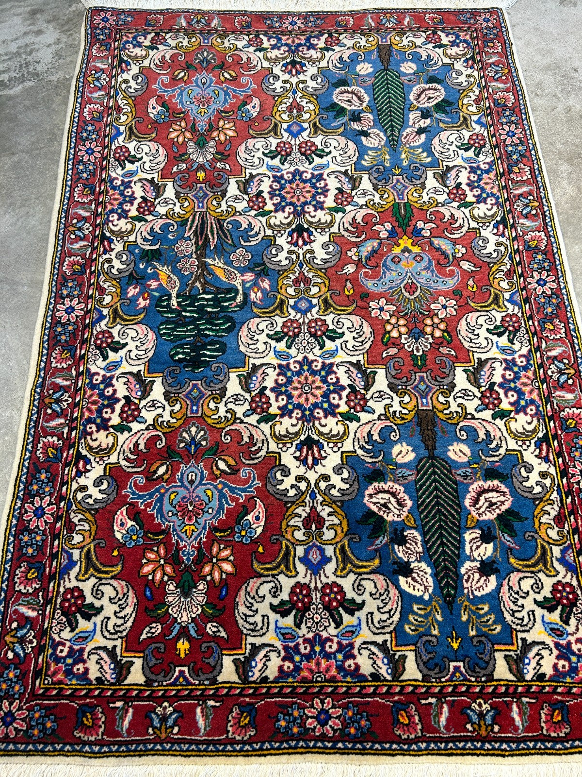 3'5"x5'2" Hand-Knotted 100% Lamb Wool Bakhtiarie Area Rug