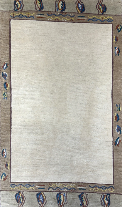 3'x5'3" Hand-Knotted 100% Wool Pile Nepali Area Rug - Carpet