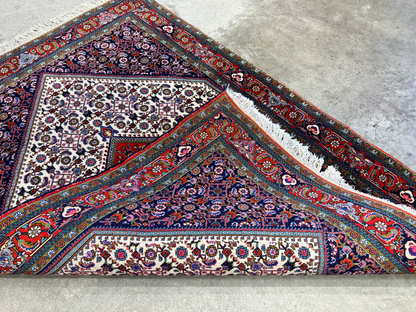 3'9"x5'5" Hand-Knotted 100% Wool Pile Bijare Rug