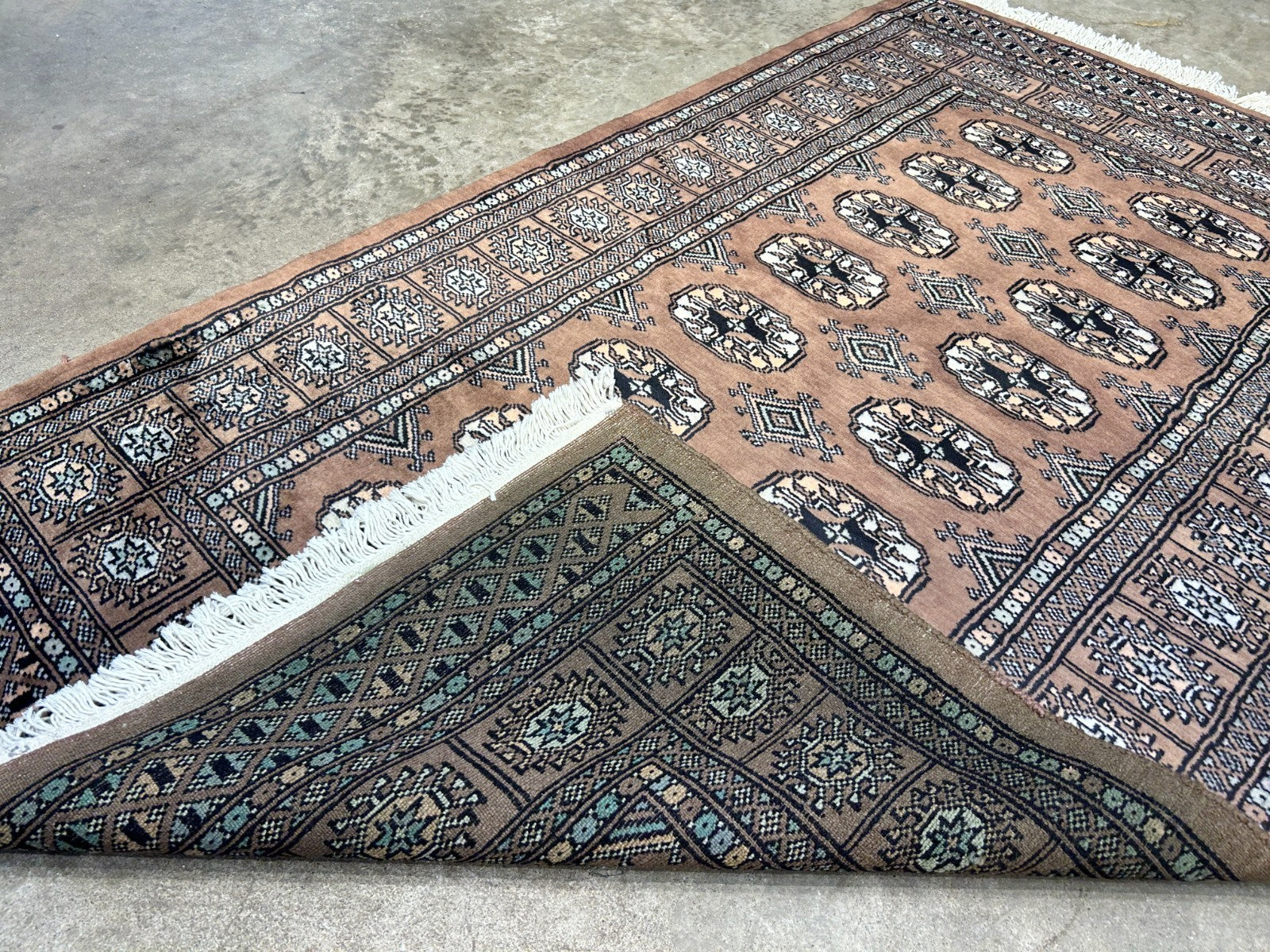 3'1"x5' Hand-Knotted 100% Wool Pile Bokhara Rug