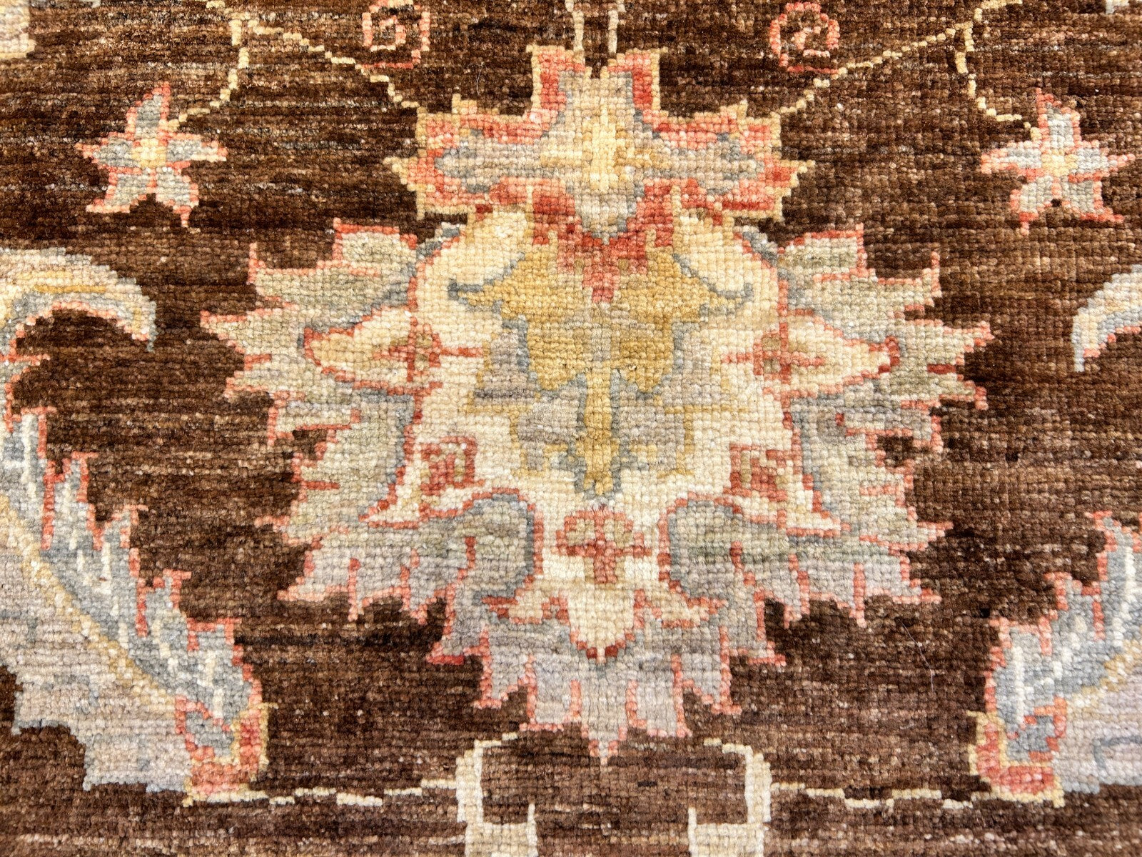 6'3"x9'7" Hand-Knotted 100% Wool Pile Peshawar Carpet - Area Rug