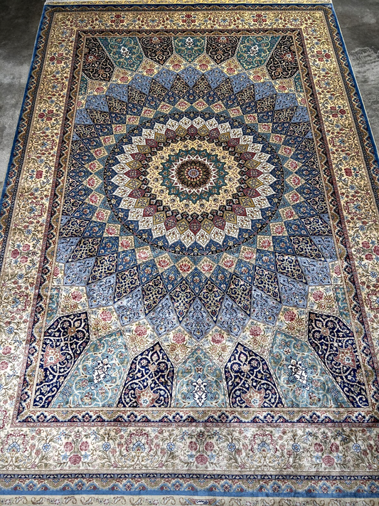 6'x9' Exquisite Hand-Knotted 100% Silk Oriental Rug