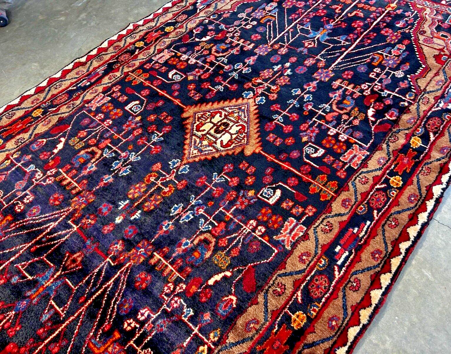 5'5" x 10'4" Hand-Knotted 100% Wool Pile Nahavande Area Rug