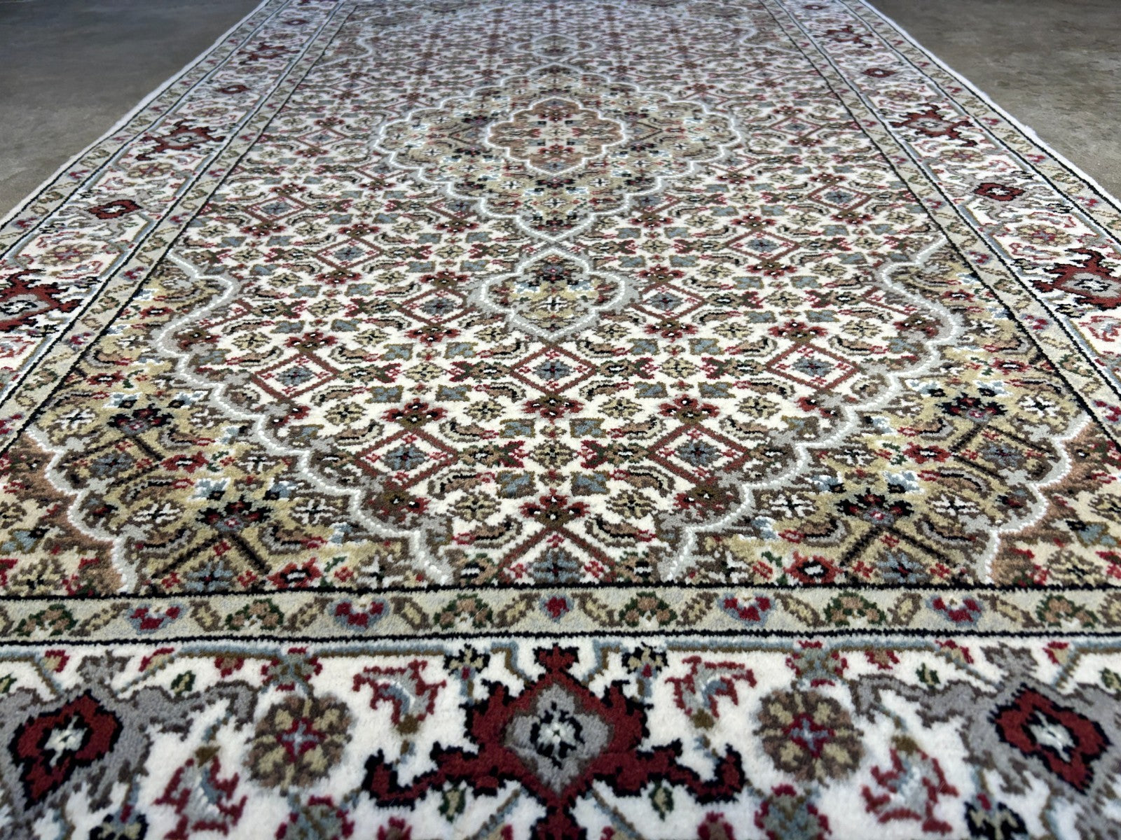 3'x5' Hand-Knotted Wool & Silk Pile Tabrize Mahi Rug