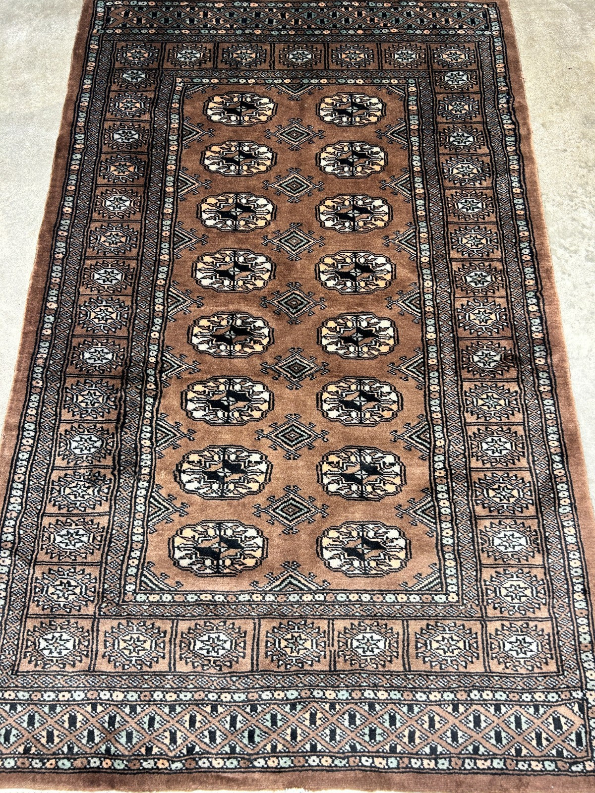 3'1"x5' Hand-Knotted 100% Wool Pile Bokhara Rug