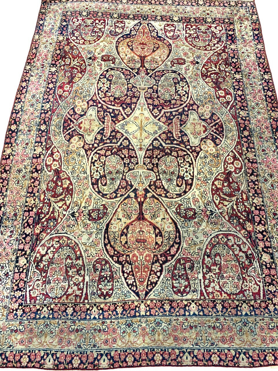 4'5" x 6'6'' Antique Hand-Knotted 100% Wool Ravare Kermane Rug
