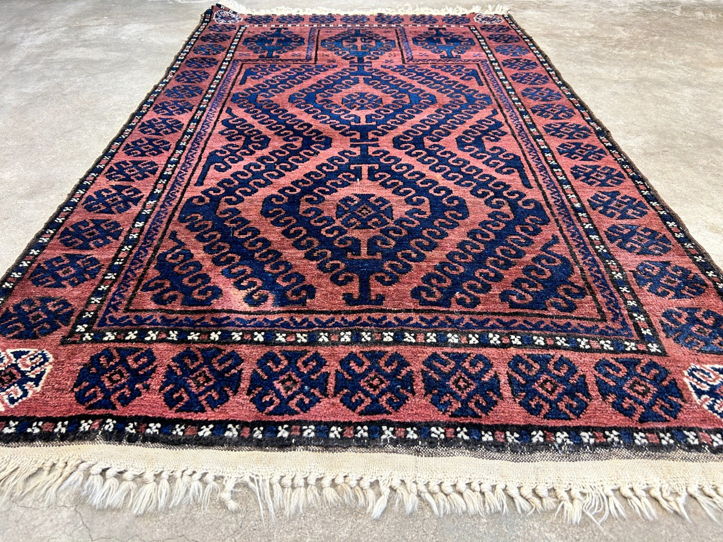 3'x4'6" Antique Hand-Knotted 100% Wool Pile Balouchi Rug