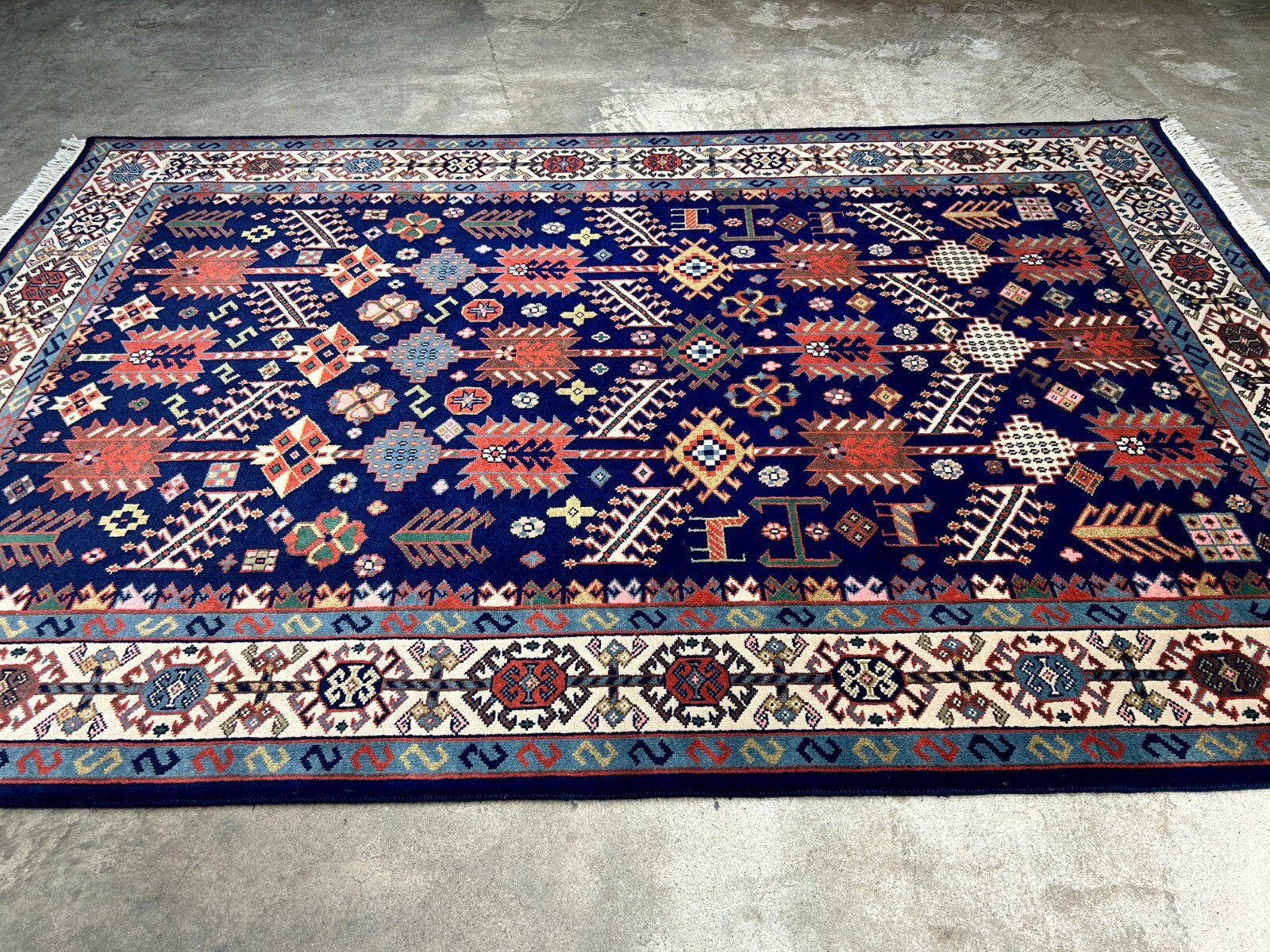 5'10"x8'9" Hand-Knotted 100% Wool Carpet - Kazak Area Rug