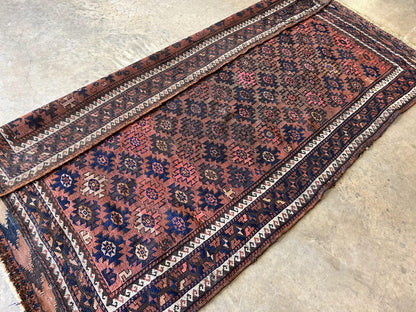 3'5"x5'9" Antique Hand-Knotted 100% Wool Senneh Area Rug - Carpet