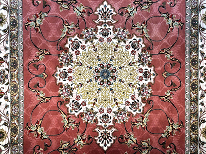 6'8"x10'4" Fine Hand-Knotted Wool & Silk Tabrize Rug - Area Carpet