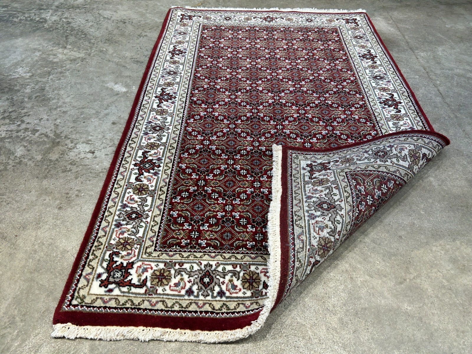 3'2"x5' Hand-Knotted Wool & Silk Tabrize Mahi Rug - Area Carpet