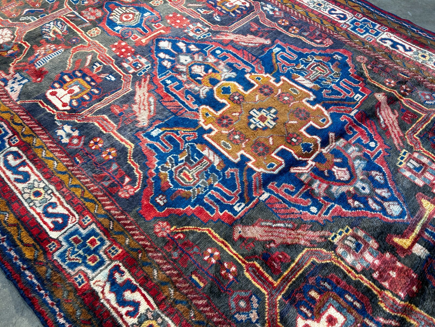 4'8" x 9'3" Hand-Knotted 100% Wool Pile Nahavande Area Rug - Carpet