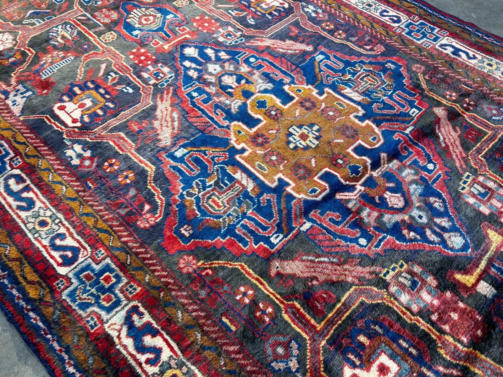 4'8" x 9'3" Hand-Knotted 100% Wool Pile Nahavande Area Rug - Carpet