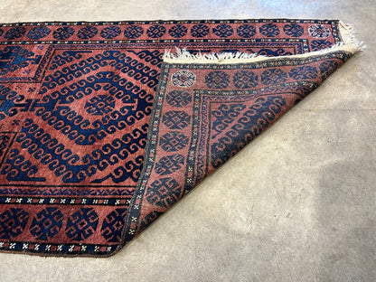 3'x4'6" Antique Hand-Knotted 100% Wool Pile Balouchi Rug