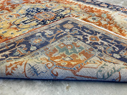 9'x12' Hand-Knotted 100% Lamb Wool Serapie Design Carpet - Area Rug