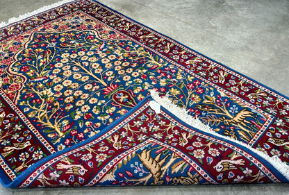 3'x4'9" Hand-Knotted 100% Wool Pile Tree of Life Carpet - Kermane Area Rug