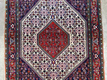 3'9"x5'5" Hand-Knotted 100% Wool Pile Bijare Rug